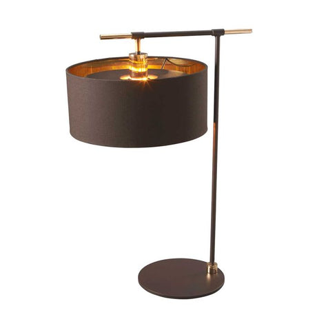 Balance 1 Light Table Lamp - Brown and Polished Brass - Comet Lighting