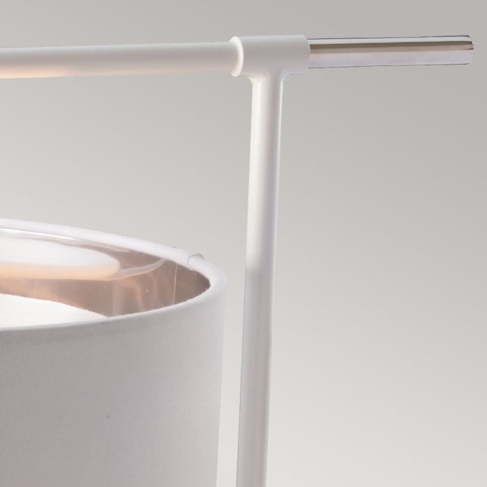 Balance 1 Light Table Lamp - White and Polished Nickel - Comet Lighting