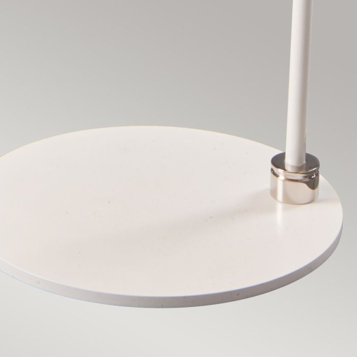 Balance 1 Light Table Lamp - White and Polished Nickel - Comet Lighting