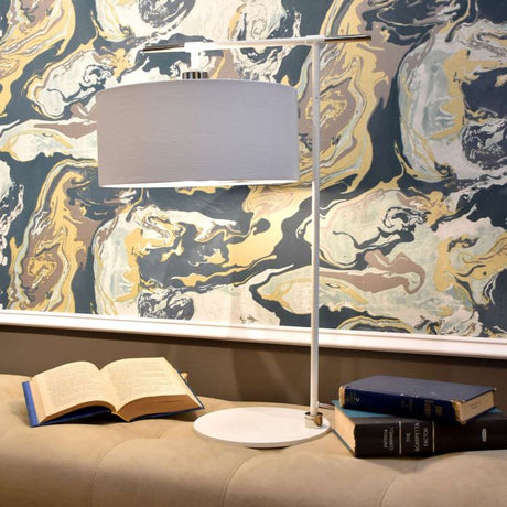 Balance 1 Light Table Lamp - White and Polished Nickel - Comet Lighting