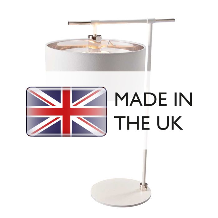 Balance 1 Light Table Lamp - White and Polished Nickel - Comet Lighting