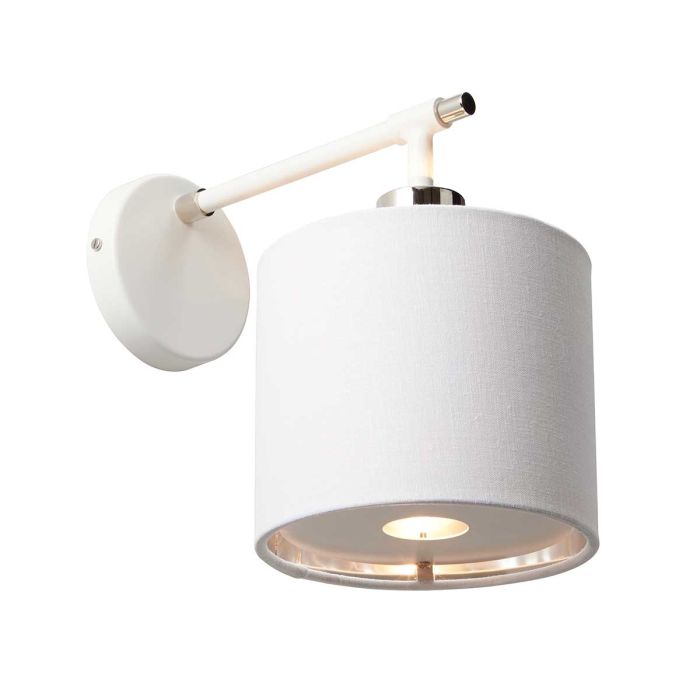 Balance 1 Light Wall Light - White and Polished Nickel - Comet Lighting