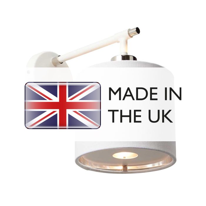 Balance 1 Light Wall Light - White and Polished Nickel - Comet Lighting