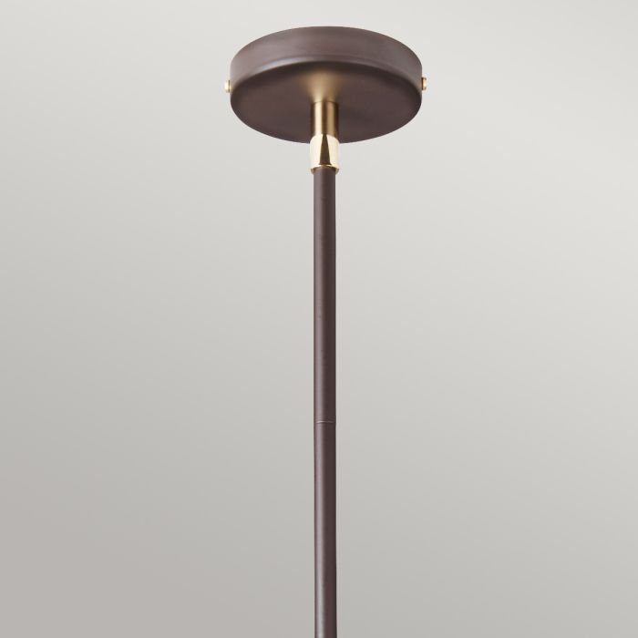 Balance 5 Light Chandelier - Brown and Polished Brass - Comet Lighting