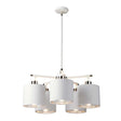Balance 5 Light Chandelier - White and Polished Nickel - Comet Lighting