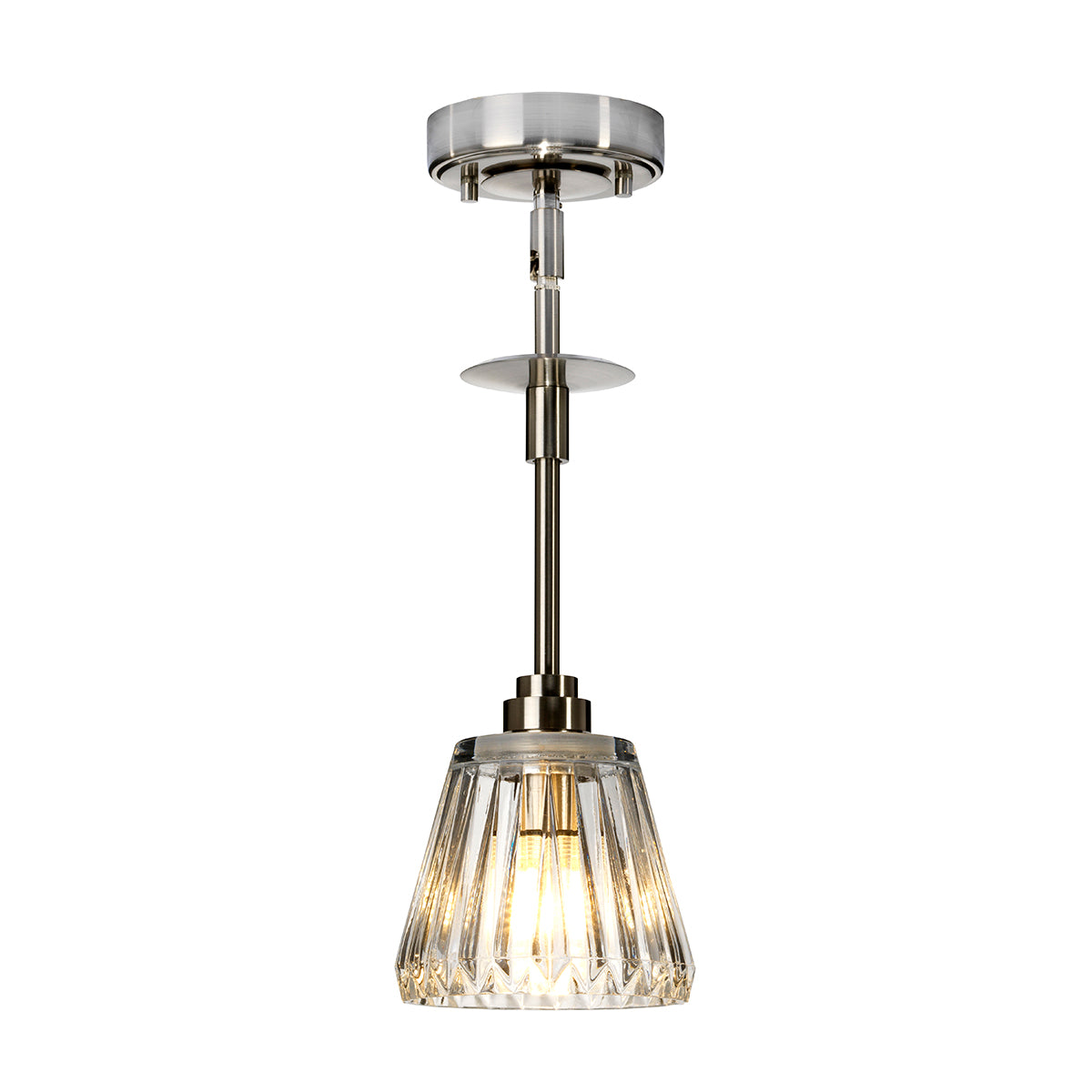 Agatha 1 Light Pendant - Brushed Nickel - Comet Lighting