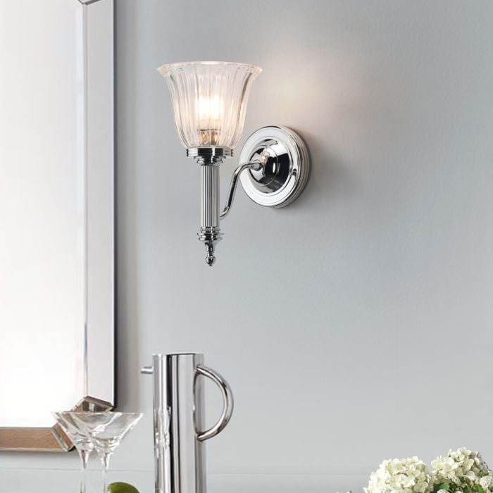 Carroll1 Wall Light Polished Chrome - Comet Lighting