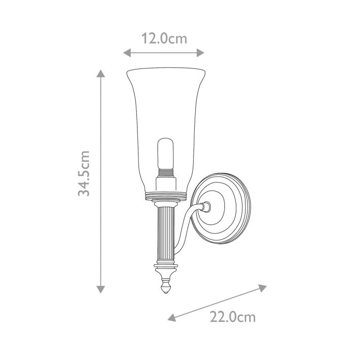 Carroll2 Wall Light Polished Chrome - Comet Lighting