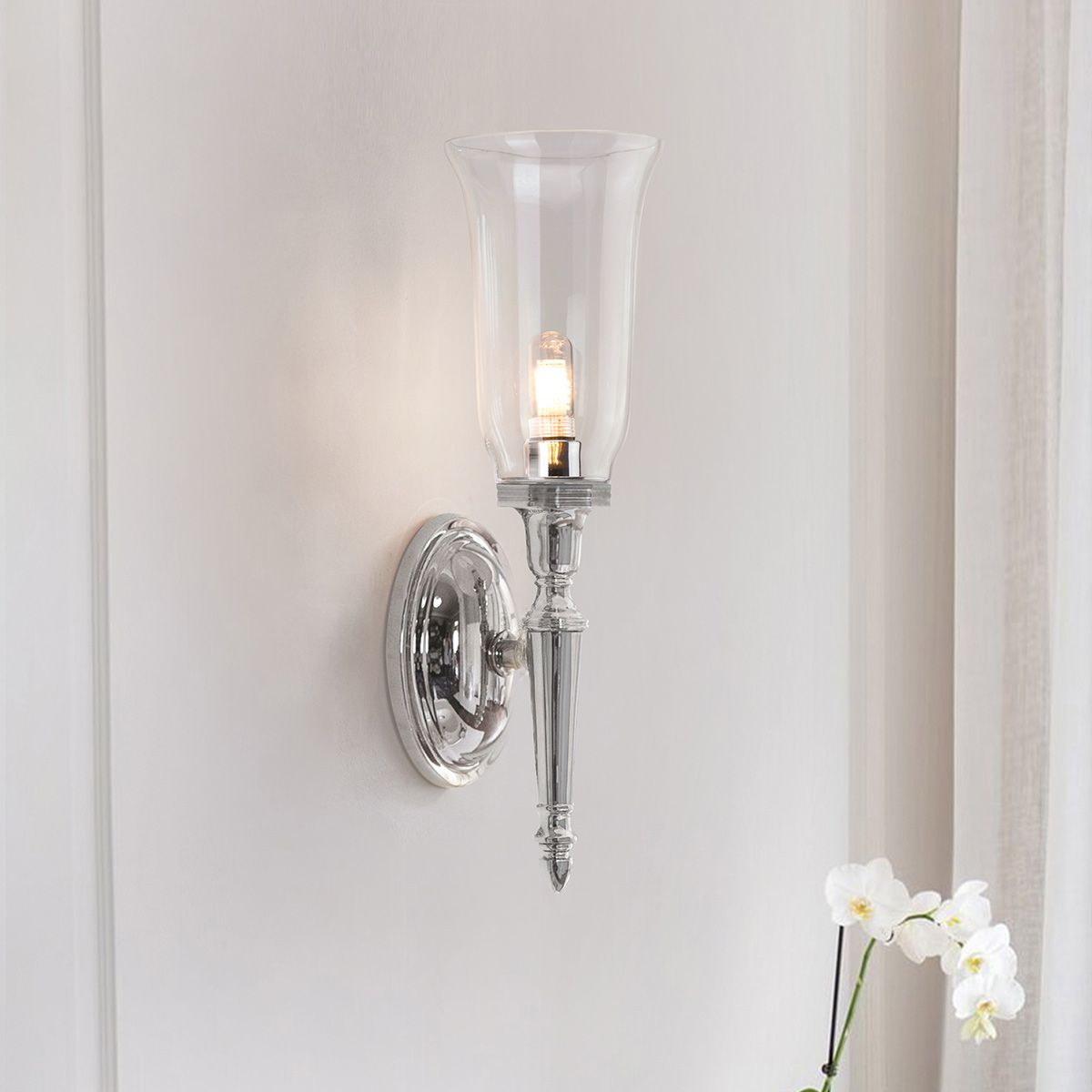 Dryden2 Wall Light Polished Chrome - Comet Lighting