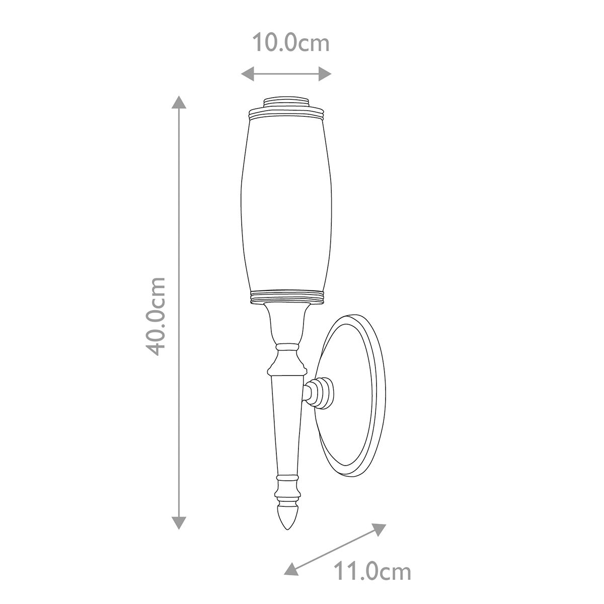 Dryden 1-Light Wall Light Chrome - Comet Lighting