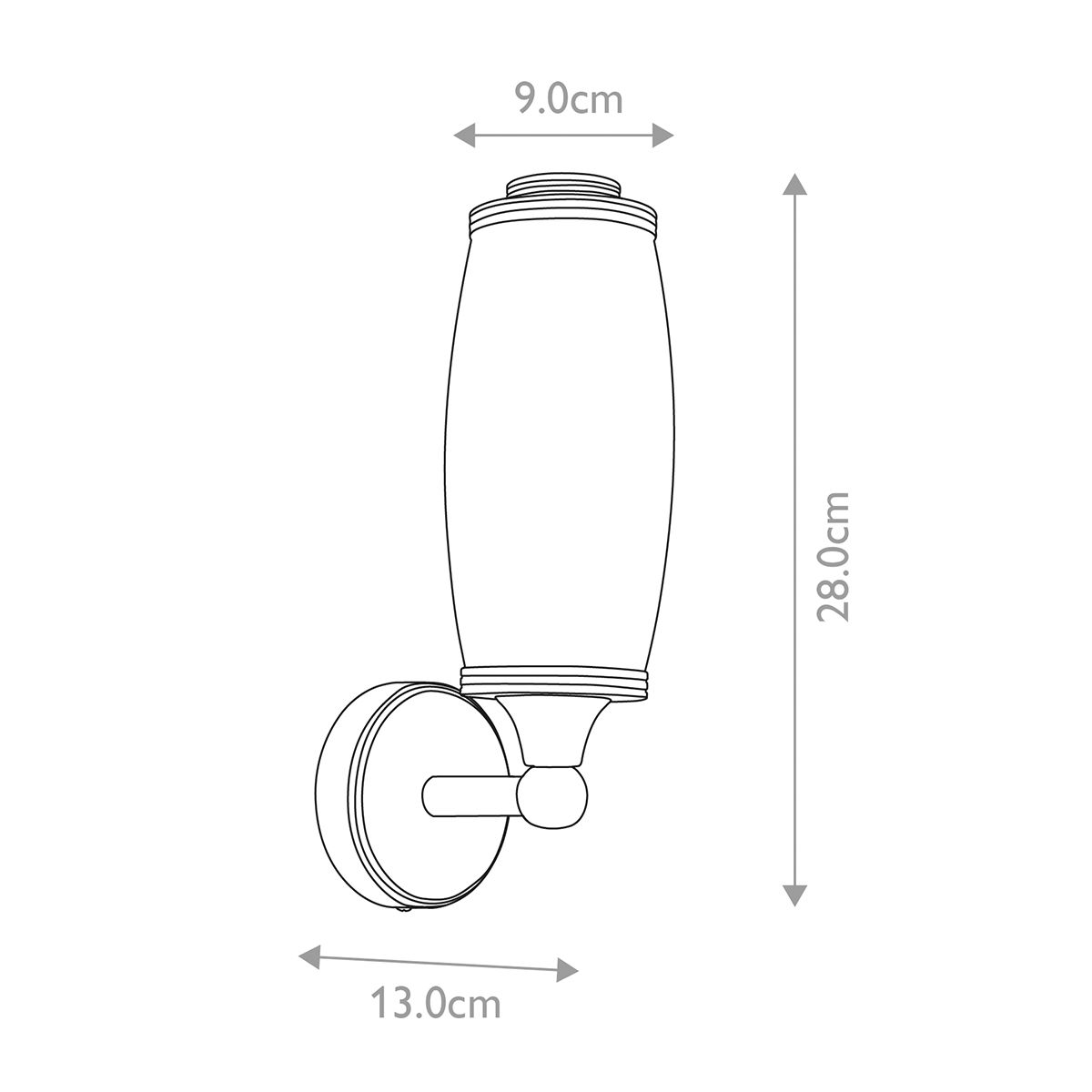 Eliot 1 Light Wall Light - Polished Chrome - Comet Lighting
