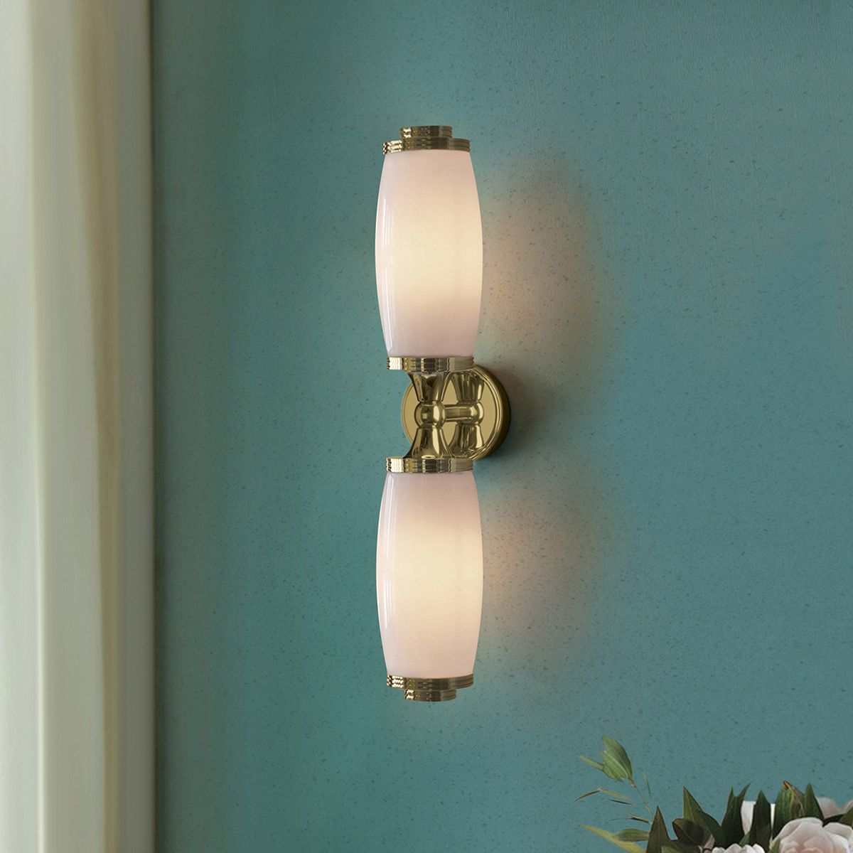Eliot Twin Wall Light Polished Brass - Comet Lighting