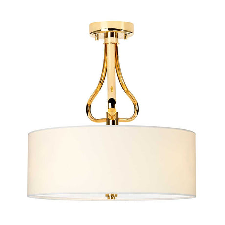 Falmouth 3-Light Semi Flush - French Gold - Comet Lighting