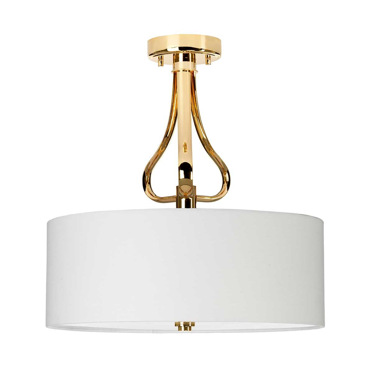 Falmouth 3-Light Semi Flush - French Gold - Comet Lighting