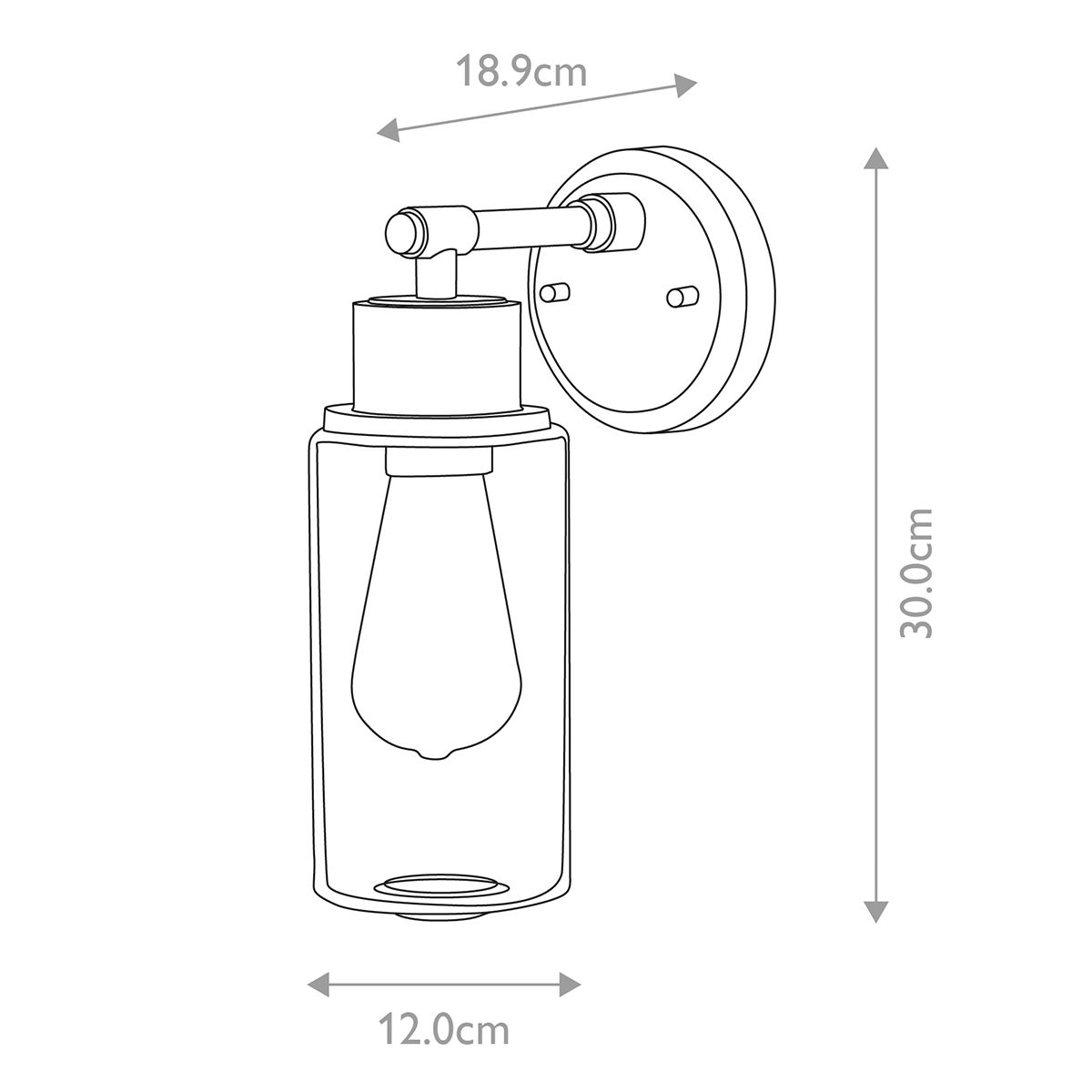 Morvah 1 Light Wall Light - White - Comet Lighting