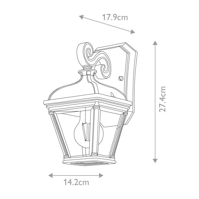 Bayview 1 Light Small Wall Lantern - Comet Lighting