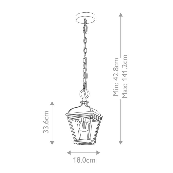 Bayview 1 Light Medium Chain Lantern - Comet Lighting