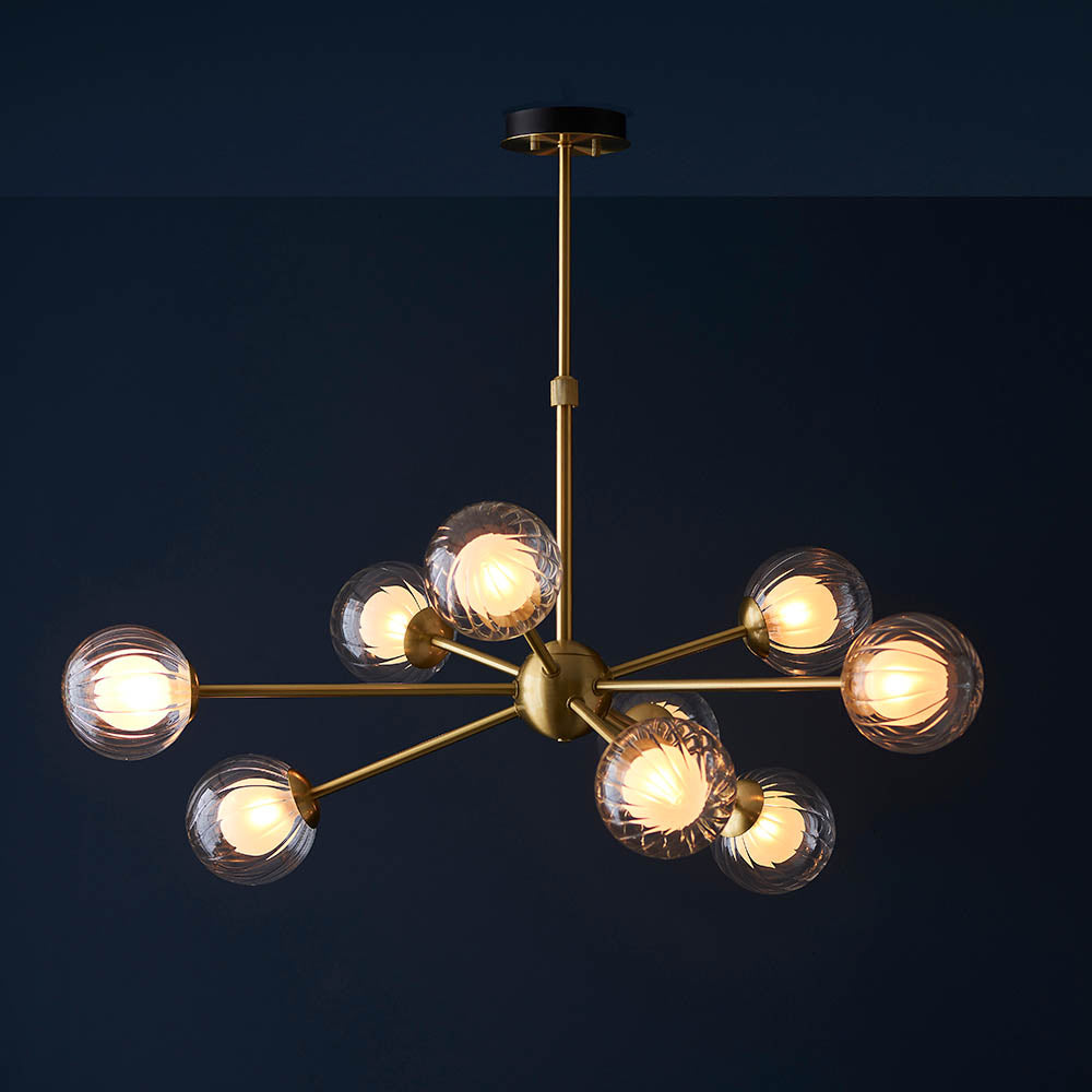 Carson 9Lt Pendant Ceiling Light Satin Brass