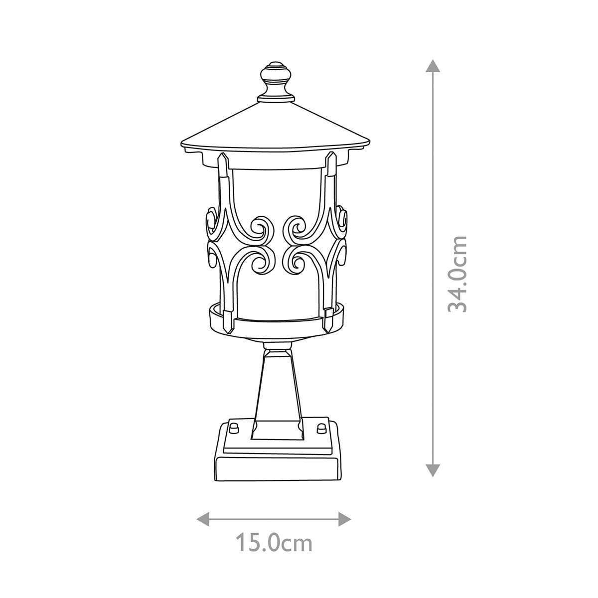 Hereford 1 Light Pedestal Lantern - Comet Lighting