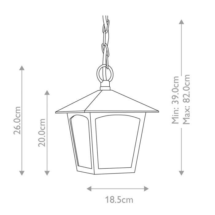 York 1 Light Porch Chain Lantern - Comet Lighting