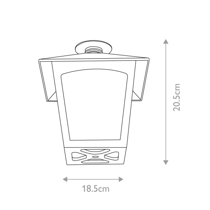 York 1 Light Flush Porch Lantern - Comet Lighting