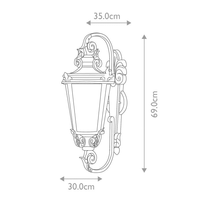 Baltimore Outdoor Wall Lantern Large Bronze - Comet Lighting