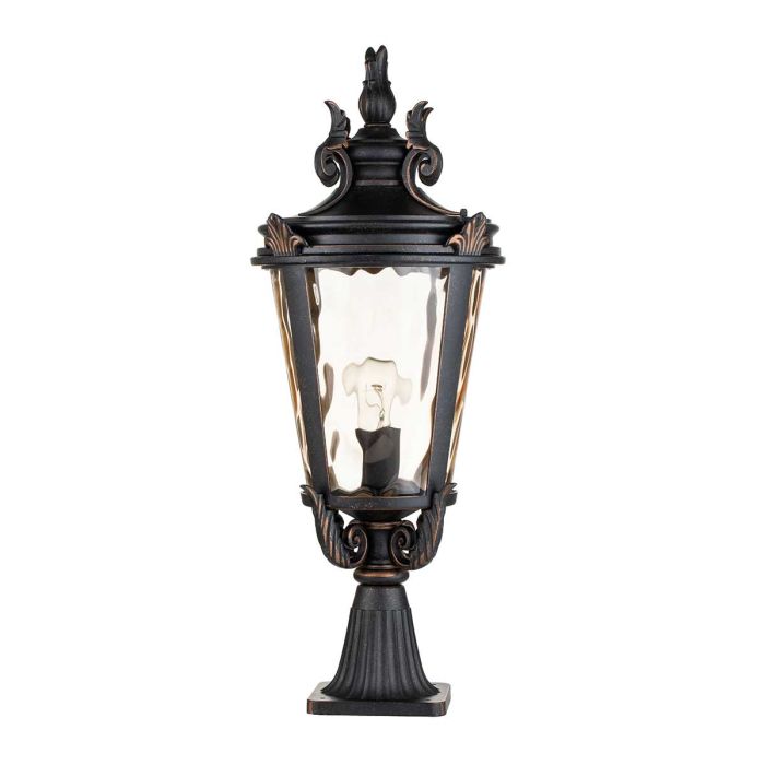 Baltimore Outdoor Pedestal Lantern Large Bronze - Comet Lighting