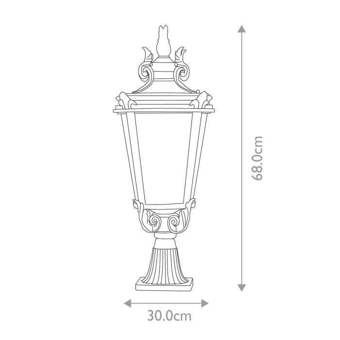 Baltimore 1 Light Large Pedestal Lantern - Comet Lighting