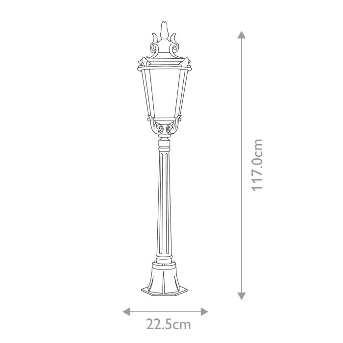 Baltimore Outdoor Medium Pillar Lantern Bronze - Comet Lighting