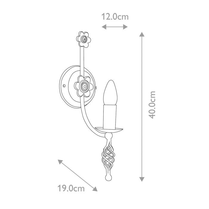 Belfry 1 Light Wall Light Black - Comet Lighting