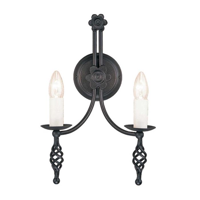 Belfry 2 Light Wall Light Black - Comet Lighting