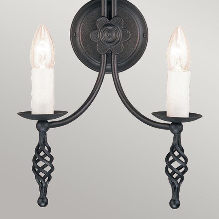 Belfry 2 Light Wall Light Black - Comet Lighting