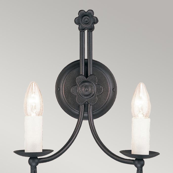 Belfry 2 Light Wall Light Black - Comet Lighting
