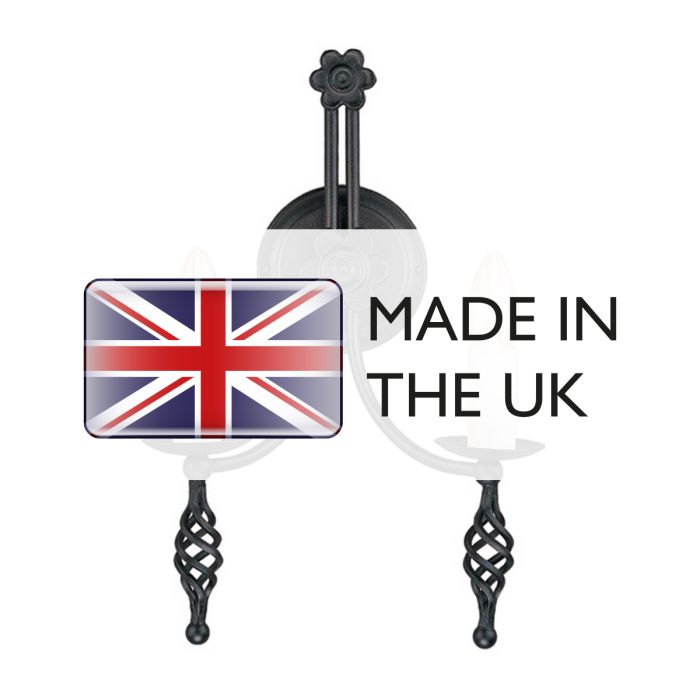 Belfry 2 Light Wall Light Black - Comet Lighting