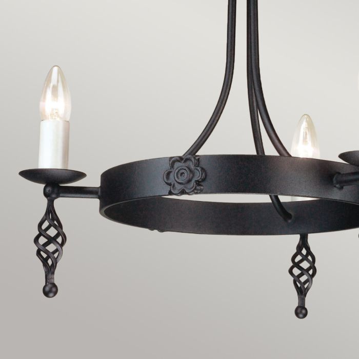 Belfry 3-Light Chandelier Black - Comet Lighting