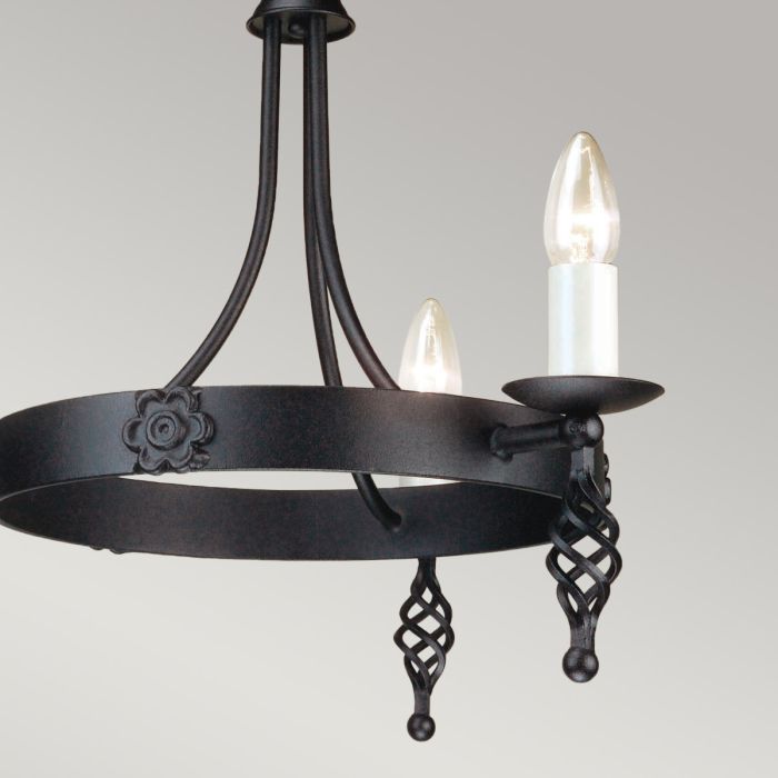 Belfry 3-Light Chandelier Black - Comet Lighting