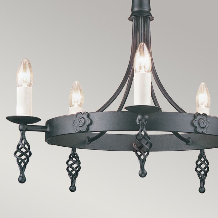 Belfry 5-Light Chandelier Black - Comet Lighting