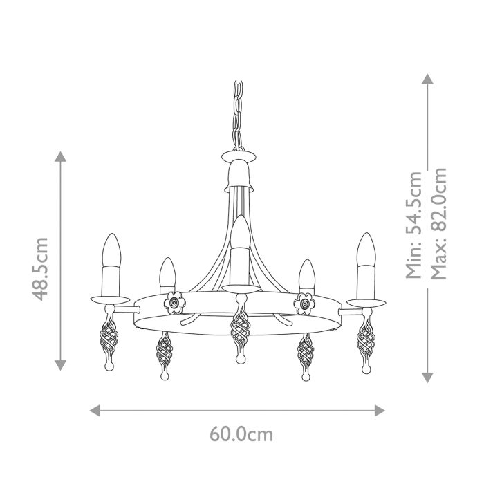 Belfry 5-Light Chandelier Black - Comet Lighting