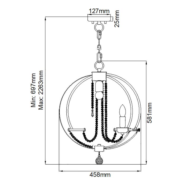 Cassie 4 Light Chandelier - Comet Lighting