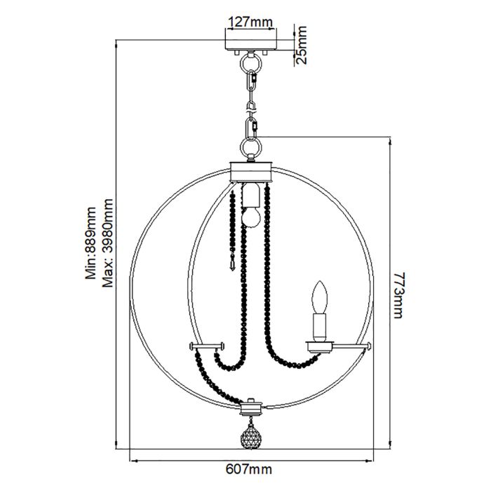 Cassie 7 Light Chandelier - Comet Lighting