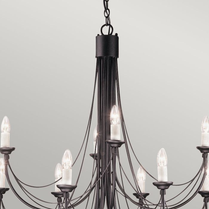 Carisbrooke 12-Light Chandelier Black - Comet Lighting