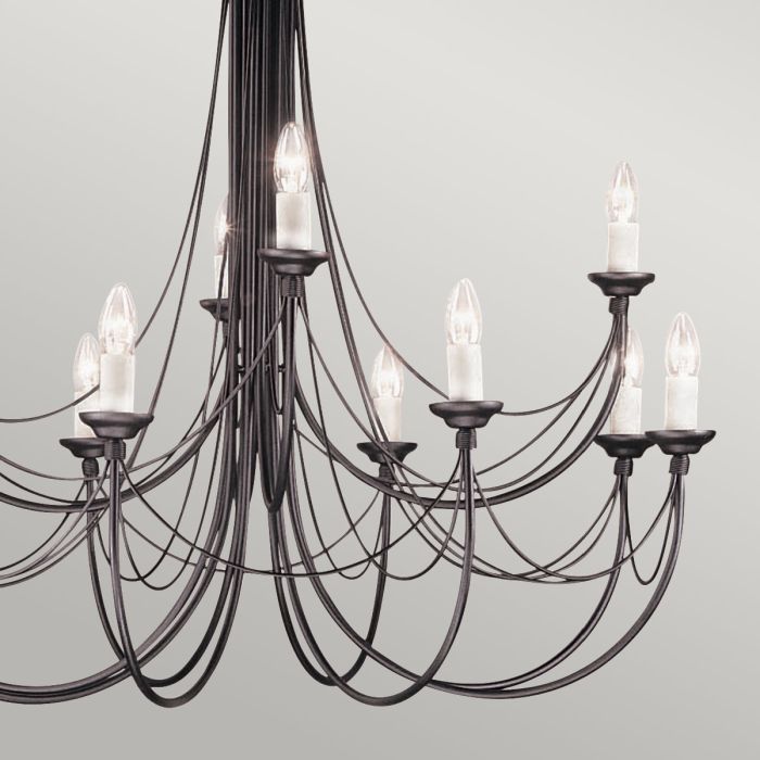Carisbrooke 12-Light Chandelier Black - Comet Lighting