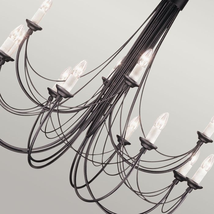 Carisbrooke 12-Light Chandelier Black - Comet Lighting