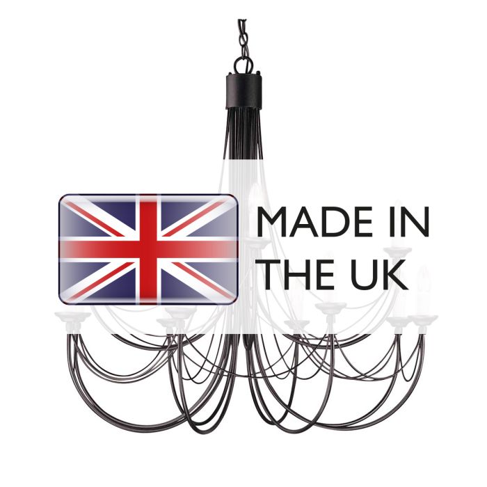 Carisbrooke 12-Light Chandelier Black - Comet Lighting