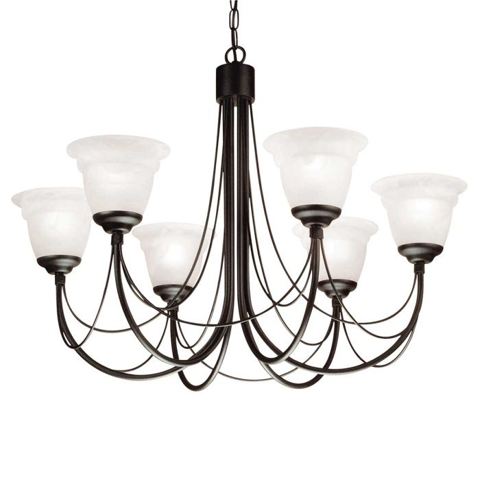 Carisbrooke 6-Light Chandelier Black - Comet Lighting