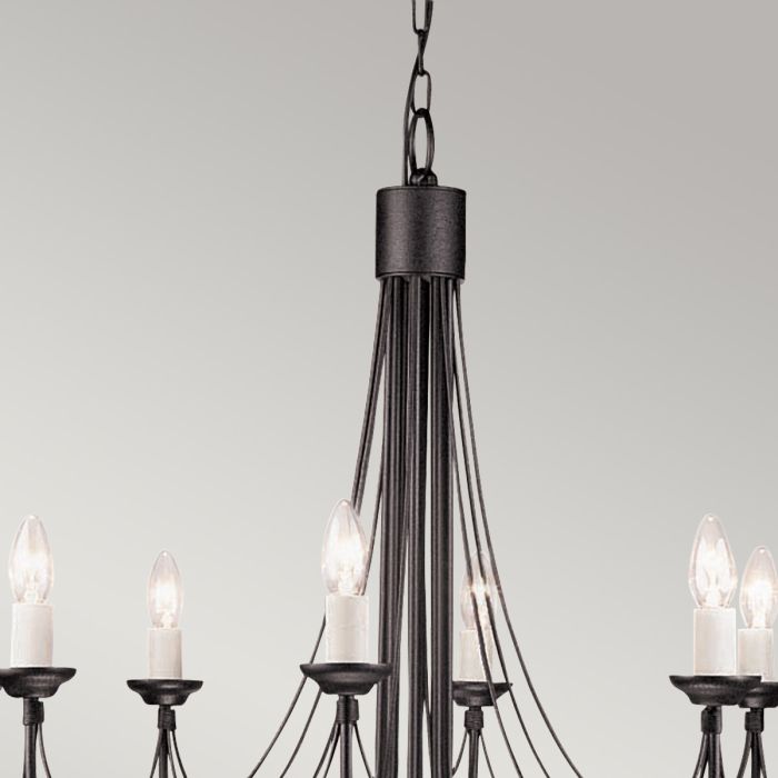 Carisbrooke 8-Light Chandelier Black - Comet Lighting