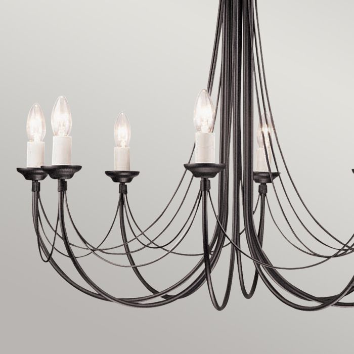 Carisbrooke 8-Light Chandelier Black - Comet Lighting