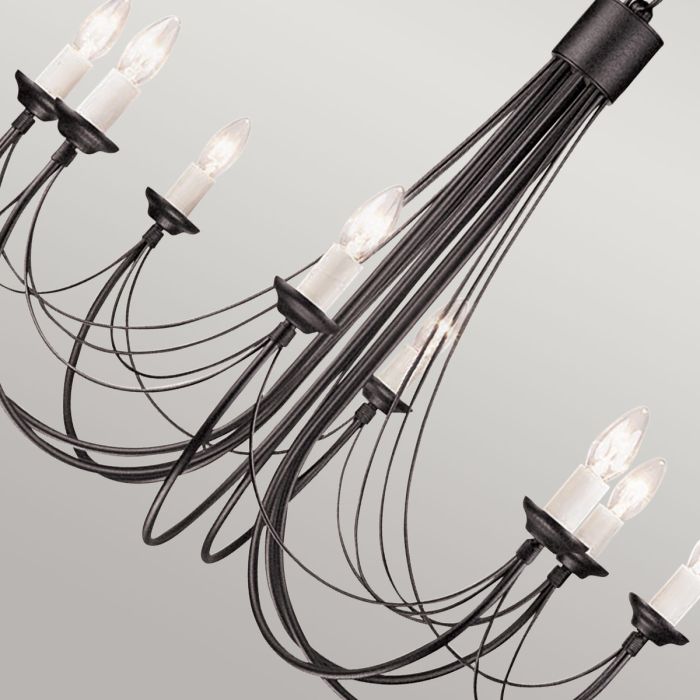Carisbrooke 8-Light Chandelier Black - Comet Lighting