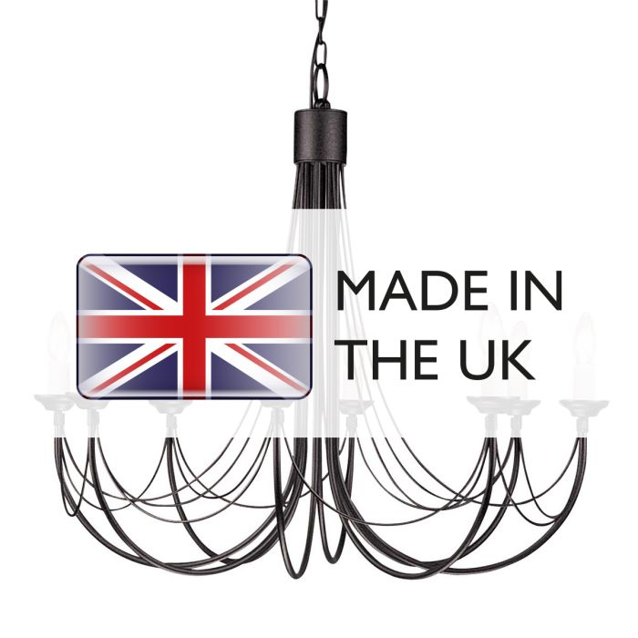 Carisbrooke 8-Light Chandelier Black - Comet Lighting