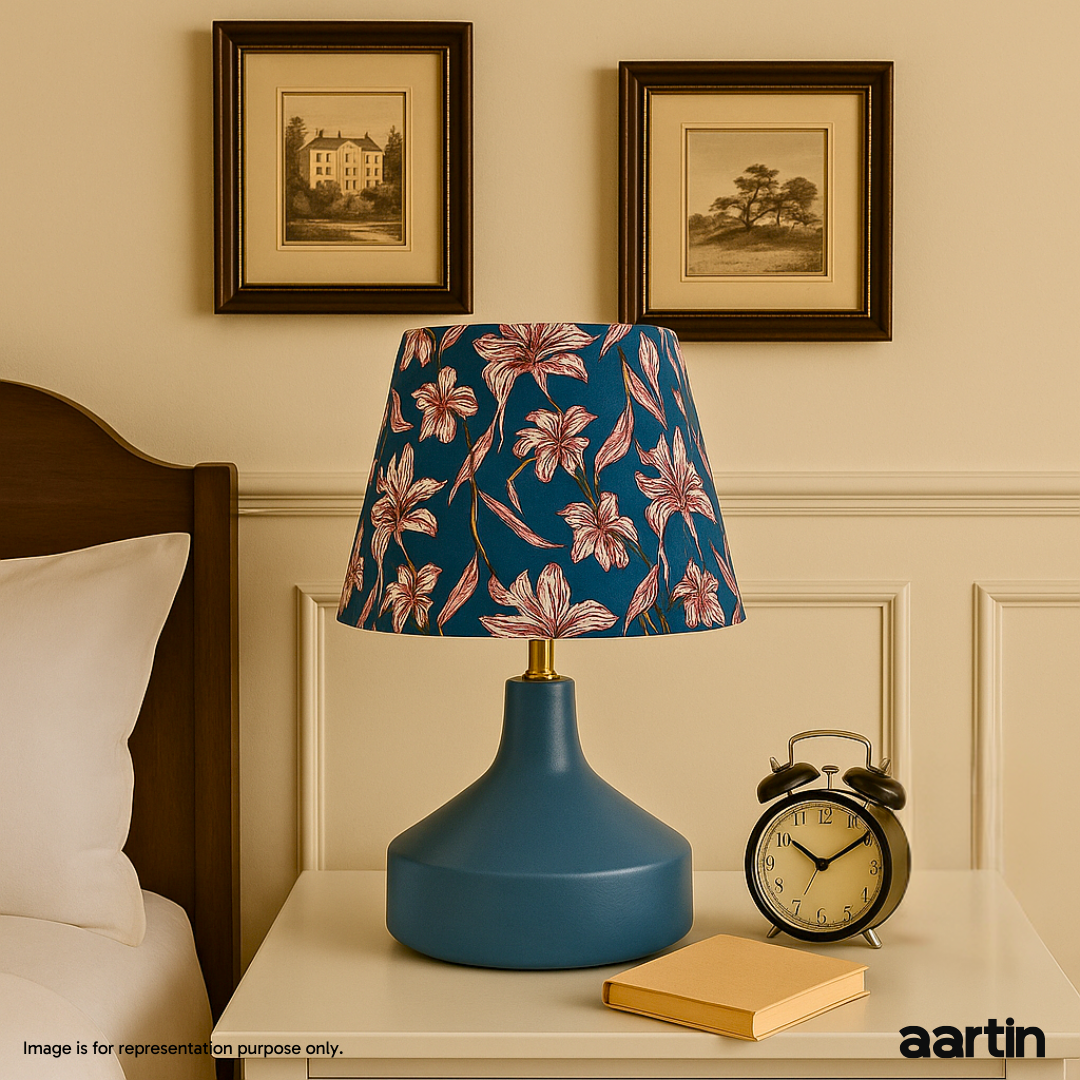 AARTIN FRANKLIN TABLE LAMP IN BLUE UNGLAZED CERAMIC (BASE ONLY)